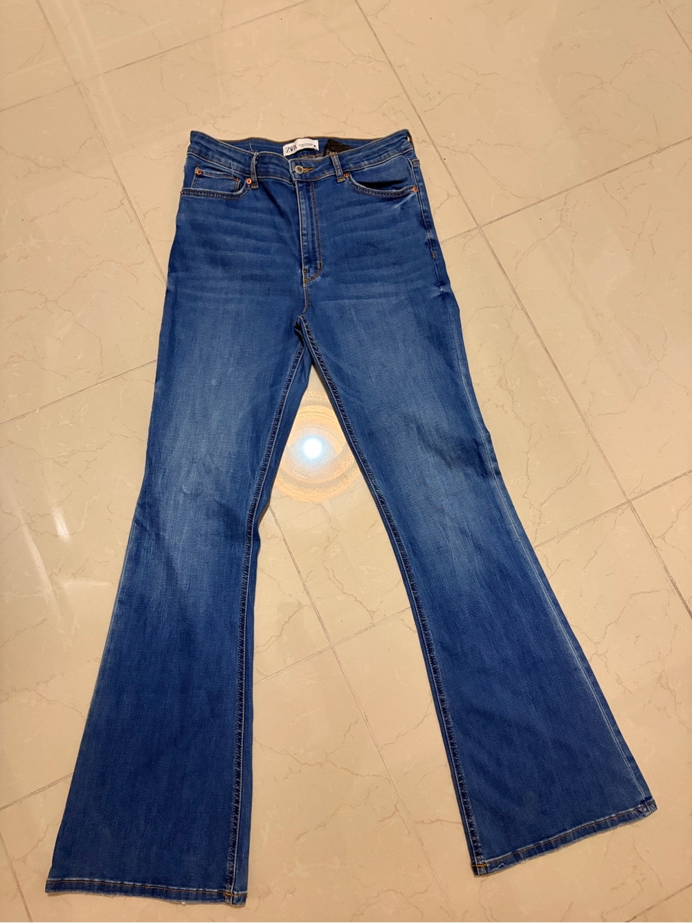 Zara Mid-Blue Flared Jeans
